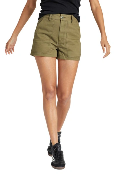 Shop Brixton Alameda Utility Shorts In Military Olive