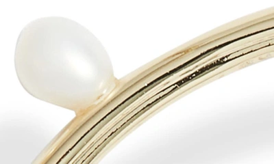Shop Kendra Scott Leighton Freshwater Pearl Hoop Earrings In Gold White Pearl