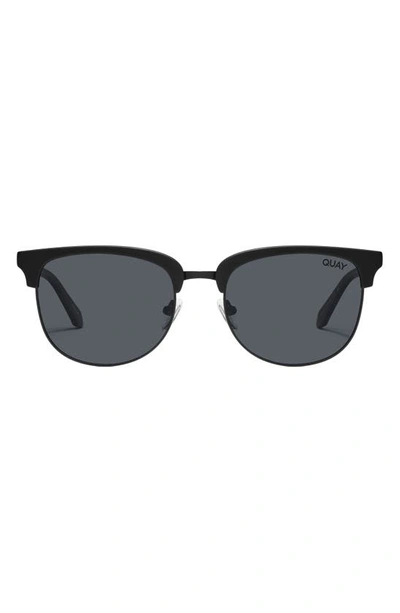 Shop Quay Evasive 56mm Polarized Square Sunglasses In Matte Black / Smoke Polarized