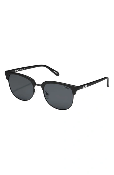 Shop Quay Evasive 56mm Polarized Square Sunglasses In Matte Black / Smoke Polarized
