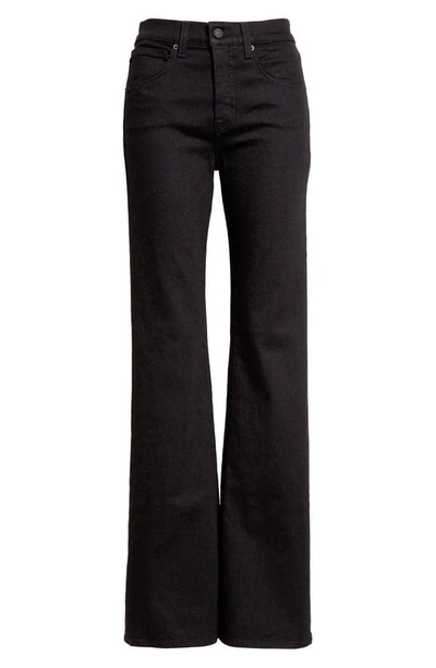 Nili Lotan Celia High Waist Bootcut Jeans In Distressed Black