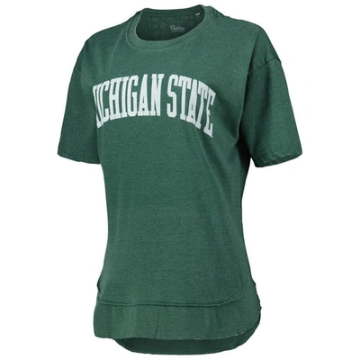Shop Pressbox Heather Green Michigan State Spartans Arch Poncho T-shirt