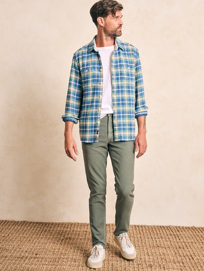 Shop Faherty The Surf Flannel Shirt In Landing Point Plaid