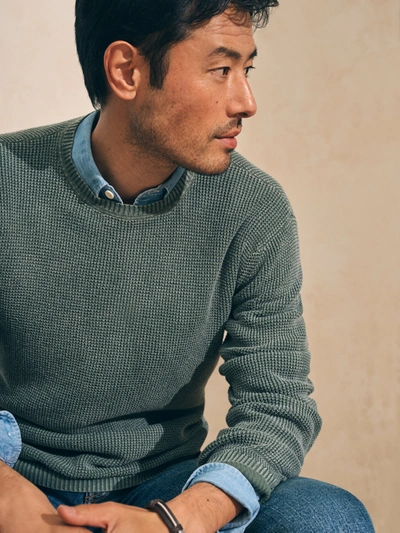Faherty Sunwashed Crewneck Sweater T-shirt In Mountain Olive