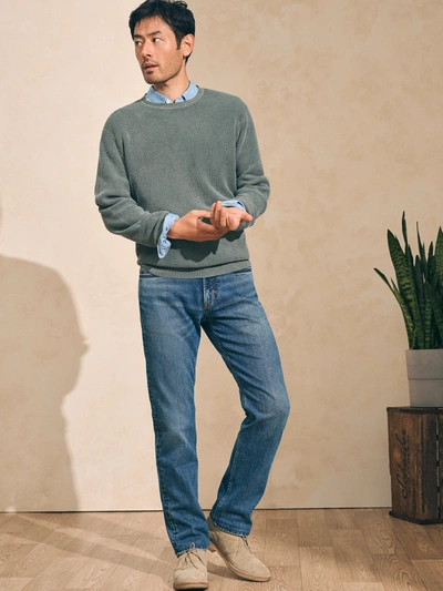 Faherty Sunwashed Crewneck Sweater T-shirt In Mountain Olive