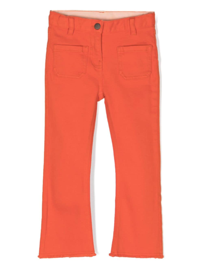 Stella Mccartney Logo-patch Straight-leg Jeans In Orange