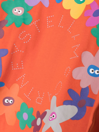 Shop Stella Mccartney Logo-print Cotton T-shirt In Orange
