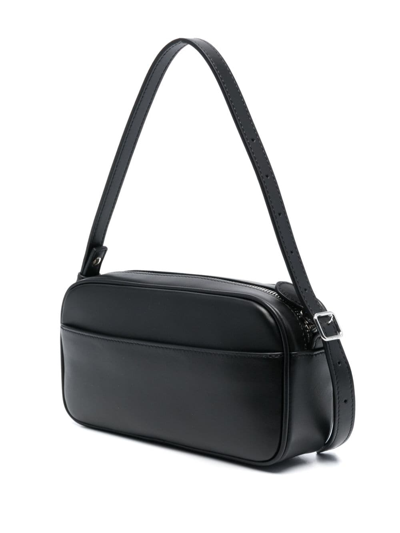 Shop Courrèges Camera Leather Shoulder Bag In Black