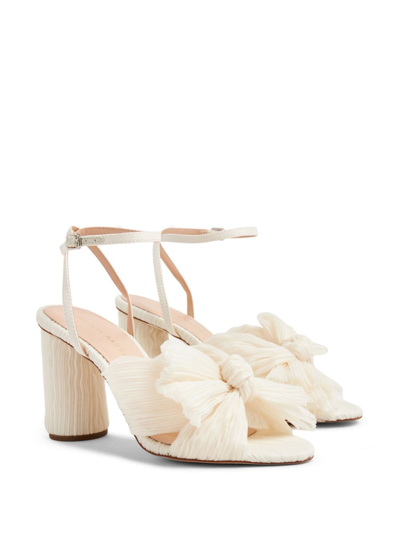 Loeffler Randall Camellia Pleated-bow 90mm Sandals In Neutrals