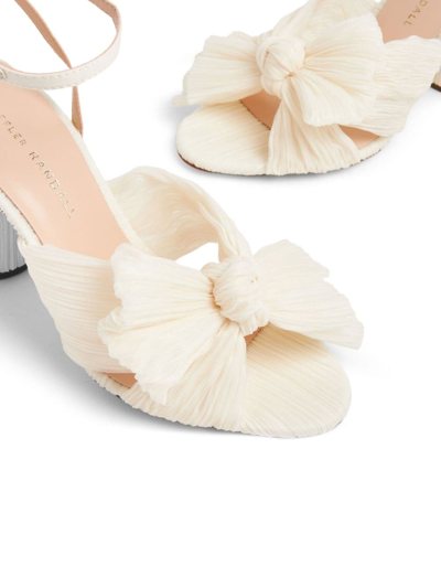 Loeffler Randall Camellia Pleated-bow 90mm Sandals In Neutrals