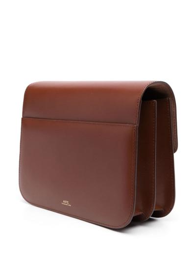 Apc A. P.c. Astra Leather Shoulder Bag In Brown
