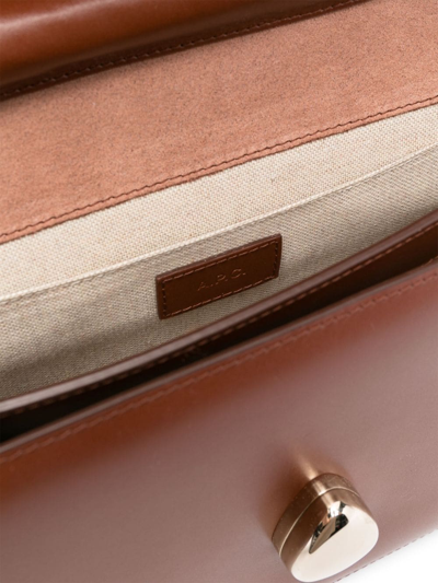 Apc A. P.c. Astra Leather Shoulder Bag In Brown