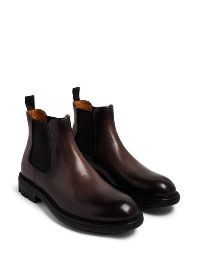 Shop Magnanni Beckham Leather Ankle Boots In Brown