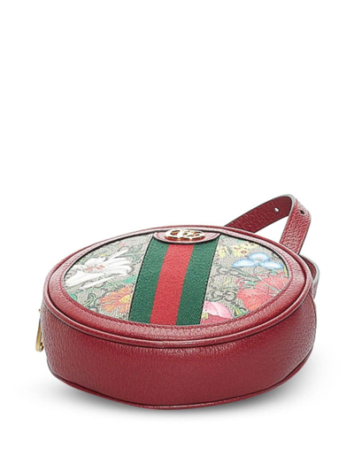 Pre-owned Gucci Flora Ophidia Round Backpack In Red