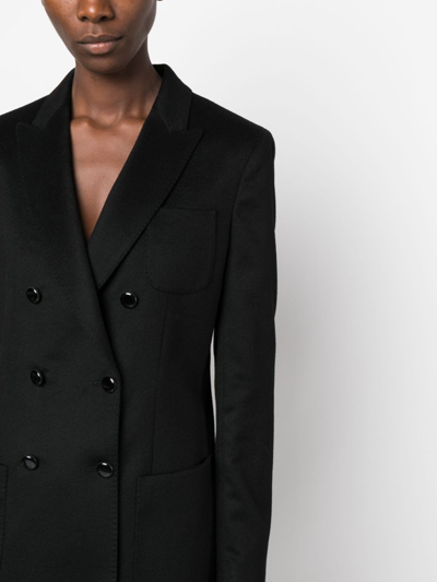 Shop Giorgio Armani Peak-lapels Double-breasted Blazer In Black