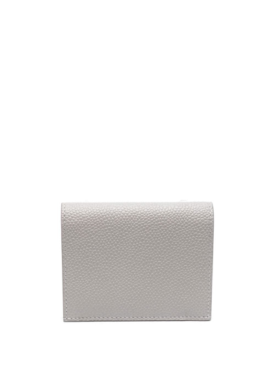 Thom Browne Pebbled Billfold Wallet In Grey
