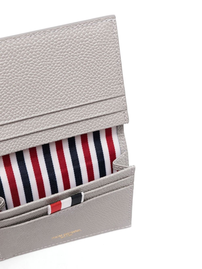 Thom Browne Pebbled Billfold Wallet In Grey