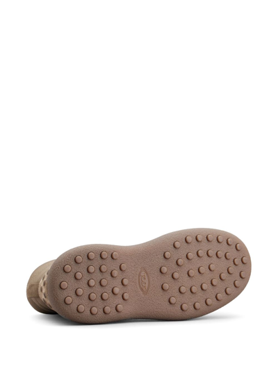 Tod's Panelled Lace-up Suede Boots In Neutrals