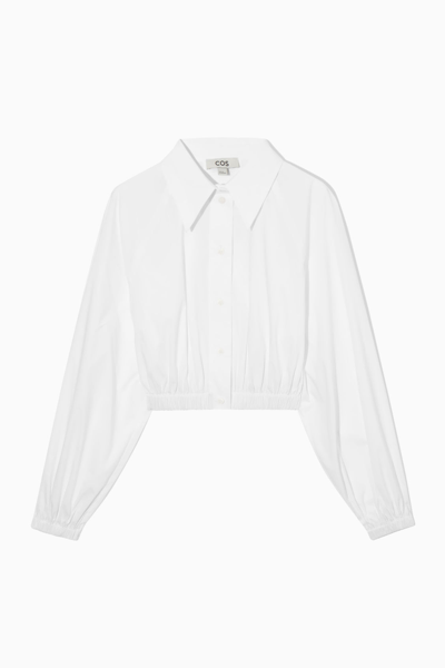 Shop Cos Cropped Elasticated Shirt In White