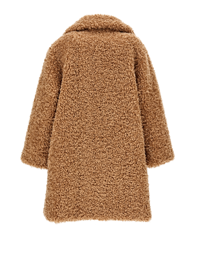 Monnalisa Plush Coat In Beige