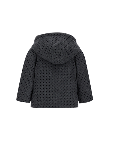 Monnalisa Polka Dot Flannel Jacket In Grey