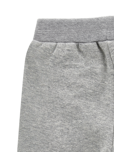 Shop Monnalisa Fleece Trousers With Contrasting Welt In Grey