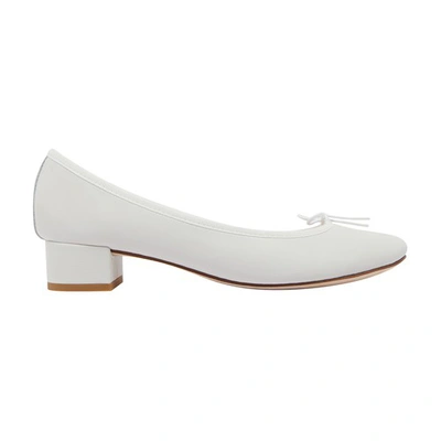 Shop Repetto Camille Flat Ballets With Leather Sole In Blanc