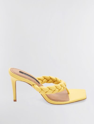 Shop Bcbgmaxazria Bella Braided Sandal Heel In Tuscany Yellow