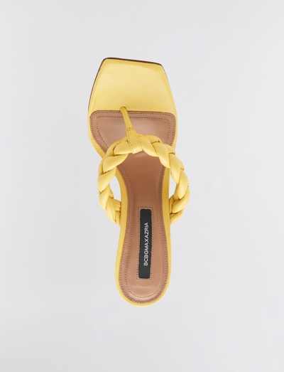 Shop Bcbgmaxazria Bella Braided Sandal Heel In Tuscany Yellow