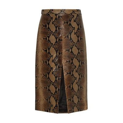 Shop Khaite Fraser Skirt In Brown