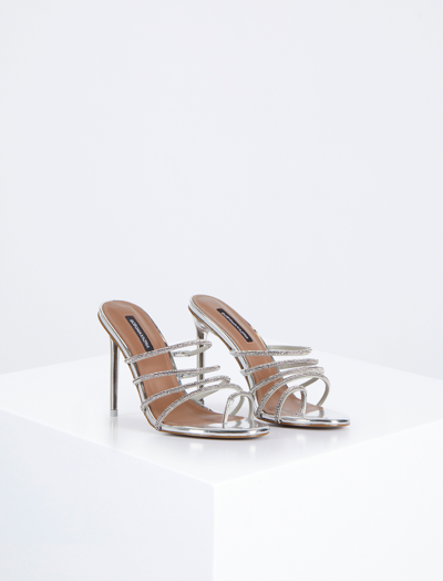 Shop Bcbgmaxazria Dorthi Sparkle Sandal Heel In Silver