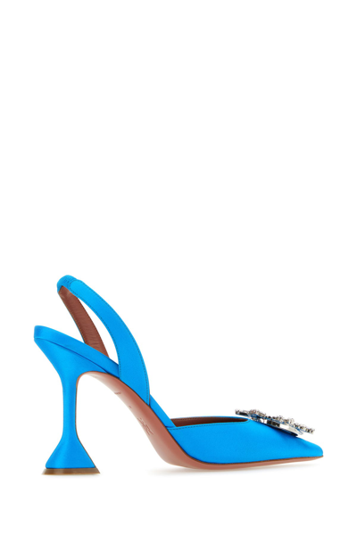 Amina Muaddi Begum Swarovski Crystal-embellished Satin Slingback Pumps