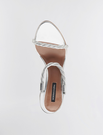 Shop Bcbgmaxazria Taylor Twist-strap Sandal In Silver