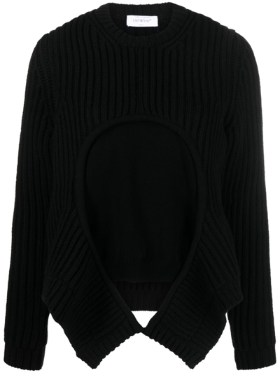 Shop Off-white Layered Ribbed-knit Jumper In Schwarz