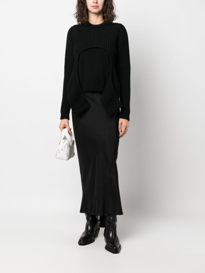Shop Off-white Layered Ribbed-knit Jumper In Schwarz