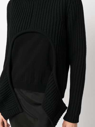 Off-white Layered Ribbed-knit Jumper In Schwarz