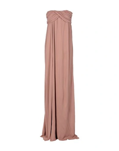 Msgm Long Dress In Pale Pink