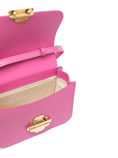 Shop Maje Lizard-embossed Leather Bag In Pink