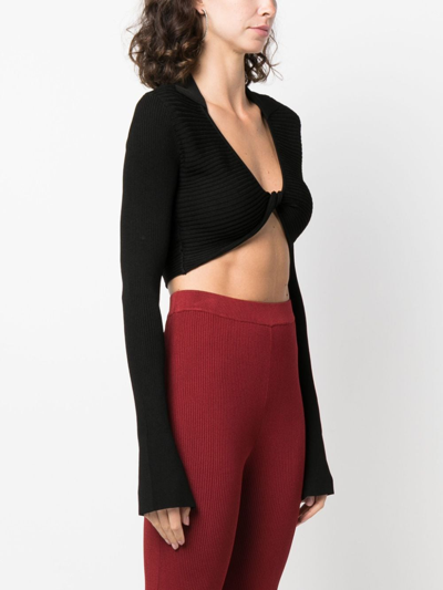 Patrizia Pepe Langarmshirt Mit U-ausschnitt In Black