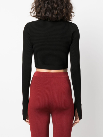 Patrizia Pepe Langarmshirt Mit U-ausschnitt In Black