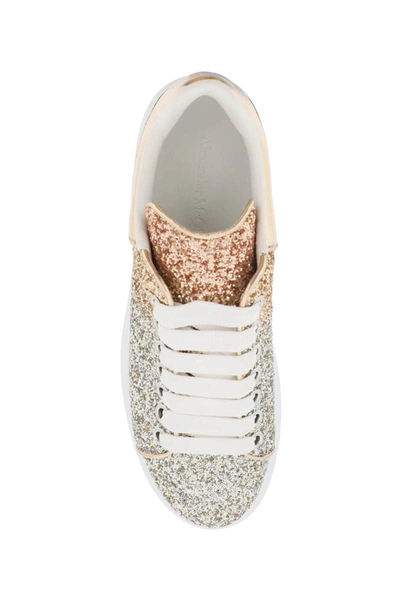 Shop Alexander Mcqueen 'oversize' Sneakers With Glitter In Gold