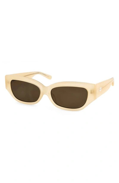 Shop Aqs Lucia 55mm Polarized Cat Eye Sunglasses In Honey