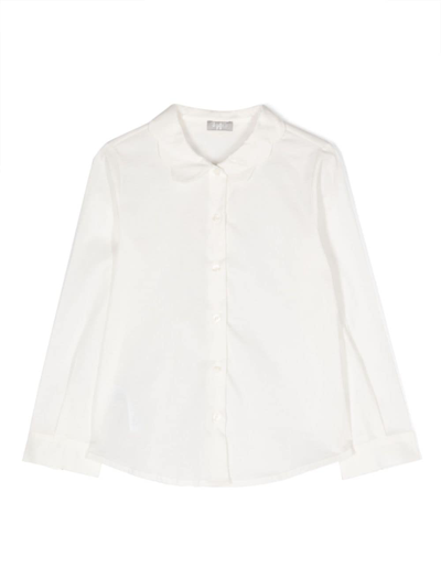 Il Gufo Ruffled-collar Poplin Shirt In White
