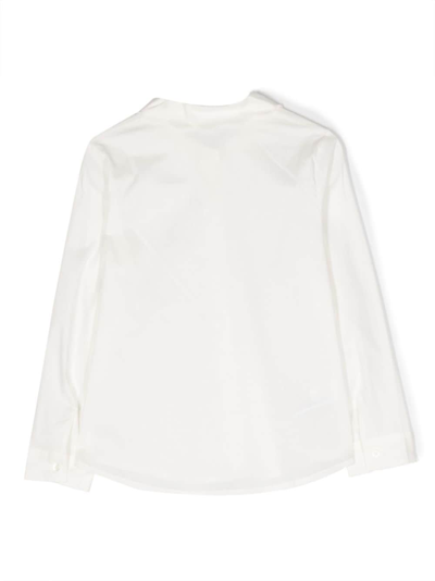 Shop Il Gufo Scallop-collar Cotton Shirt In White
