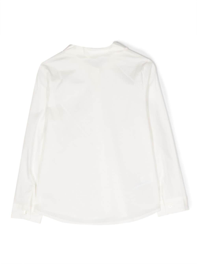 Il Gufo Ruffled-collar Poplin Shirt In White