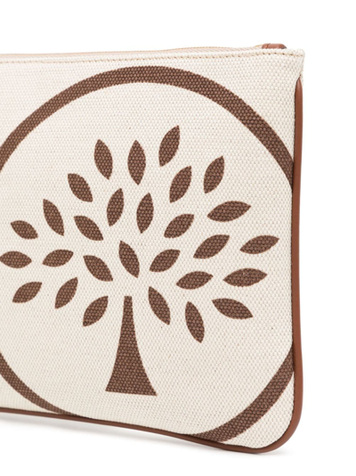 Shop Mulberry Tree-print Canvas Makeup Bag In Brown