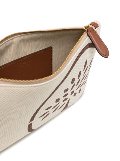 Shop Mulberry Tree-print Canvas Makeup Bag In Brown