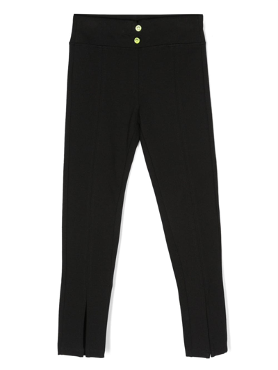 Shop Barrow Smiley-face Elasticated-waistband Leggings In Black