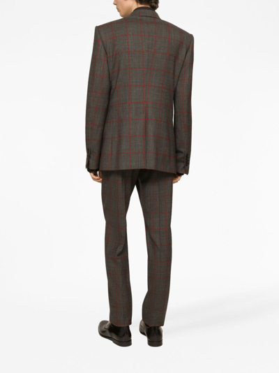 Shop Dolce & Gabbana Double-breasted Three-piece Suit In Brown