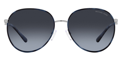 Shop Michael Kors Empire Blue Polarized Pilot Ladies Sunglasses Mk1128j 10158s 58